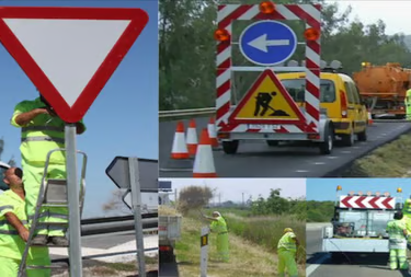 Pose de panneaux, balisage et entretien des abords de voirie en équipe sécurisée.